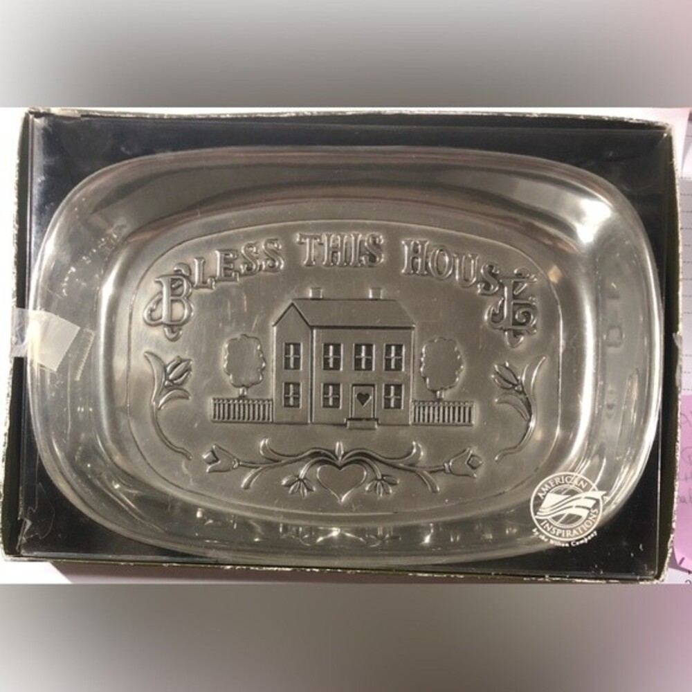 Vintage Wilton American Inspirations Bless This House Small Bread Tray #601012